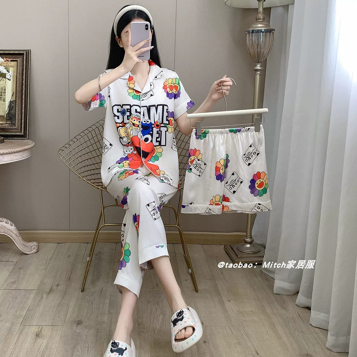 Western Couture Women's 3-Piece Cartoon Print Nightwear Set - Cotton Lounge Wear