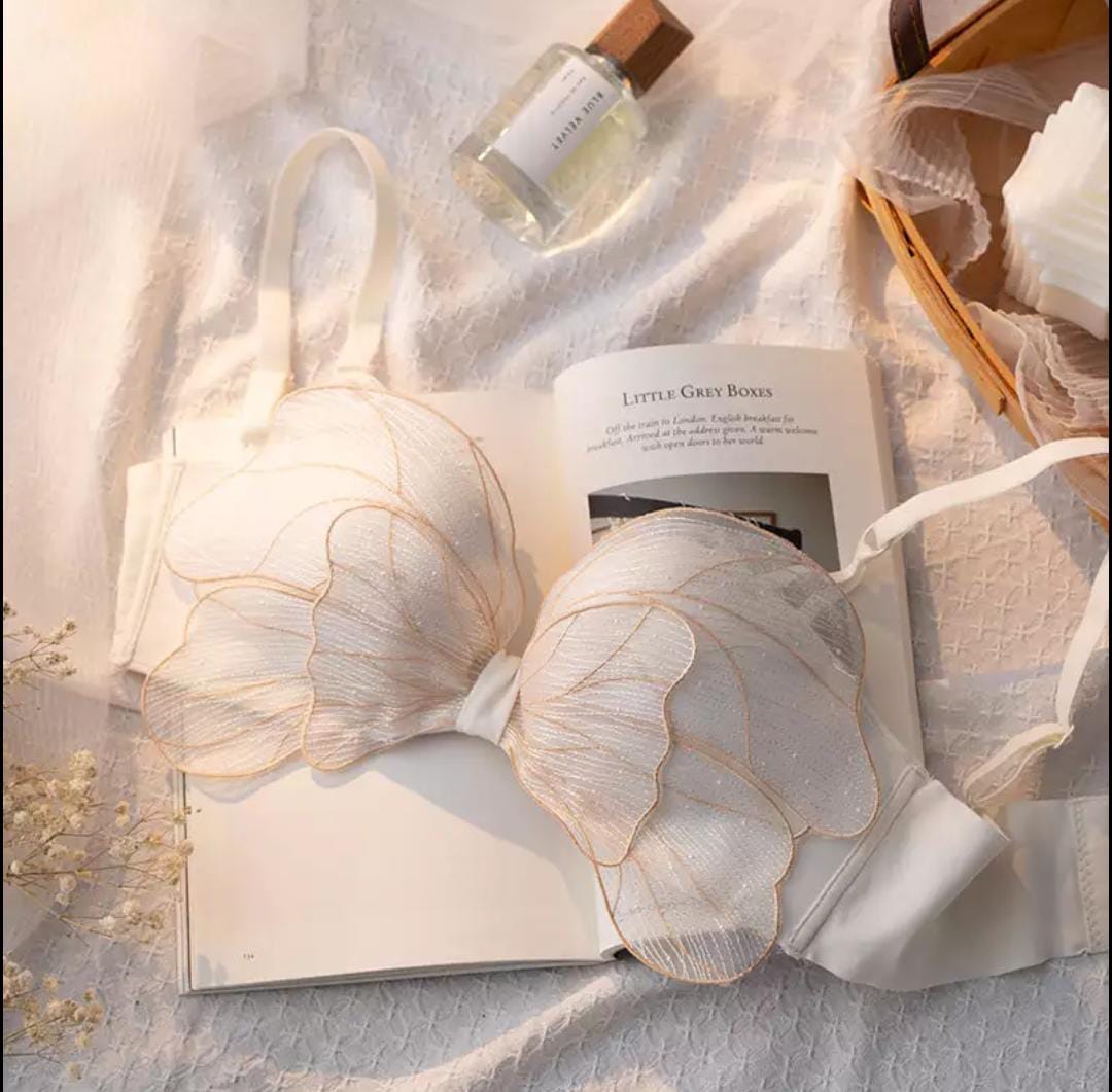 Western Couture Imported Bridal Lingerie Bra-Panty Set | Butterfly Wing Design | B/C Cup
