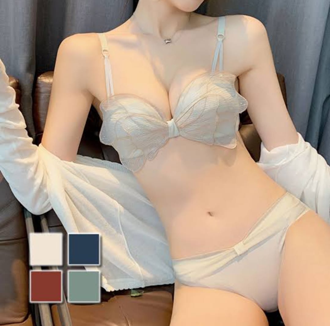 Western Couture Imported Bridal Lingerie Bra-Panty Set | Butterfly Wing Design | B/C Cup