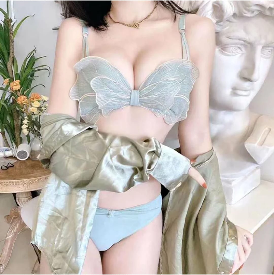 Butterfly Wing Bra - Mint Green Worn Full