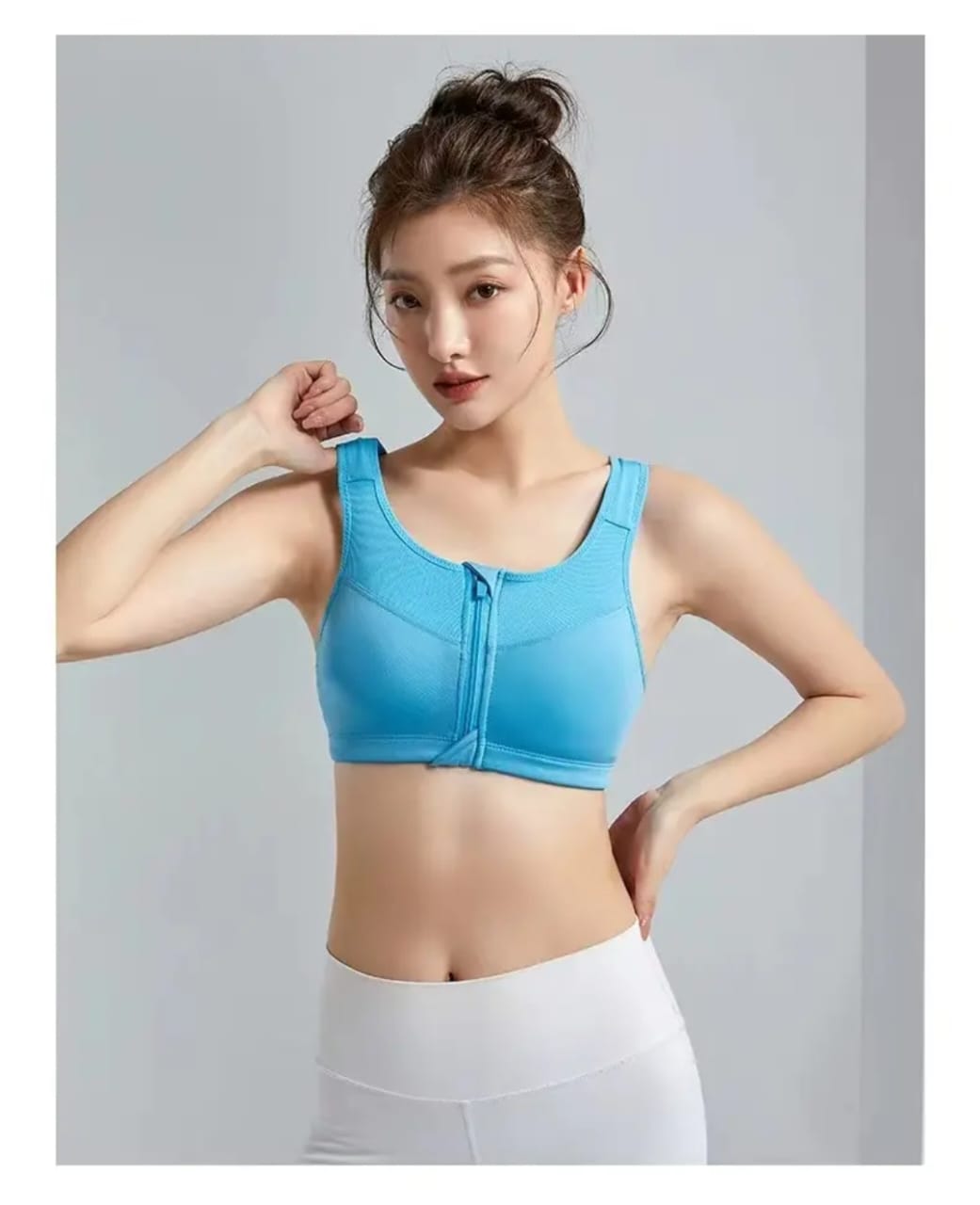 Western Couture Women's High-Impact Front-Zip Sports Bra - Padded Yoga Bralette