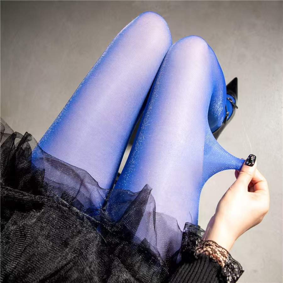 Women's Glitter Sheer Pantyhose, Blue, Purple, Green, Maroon, Black, Free Size, Premium Nylon, Stretchable Stockings with Inbuilt Shimmer Finish