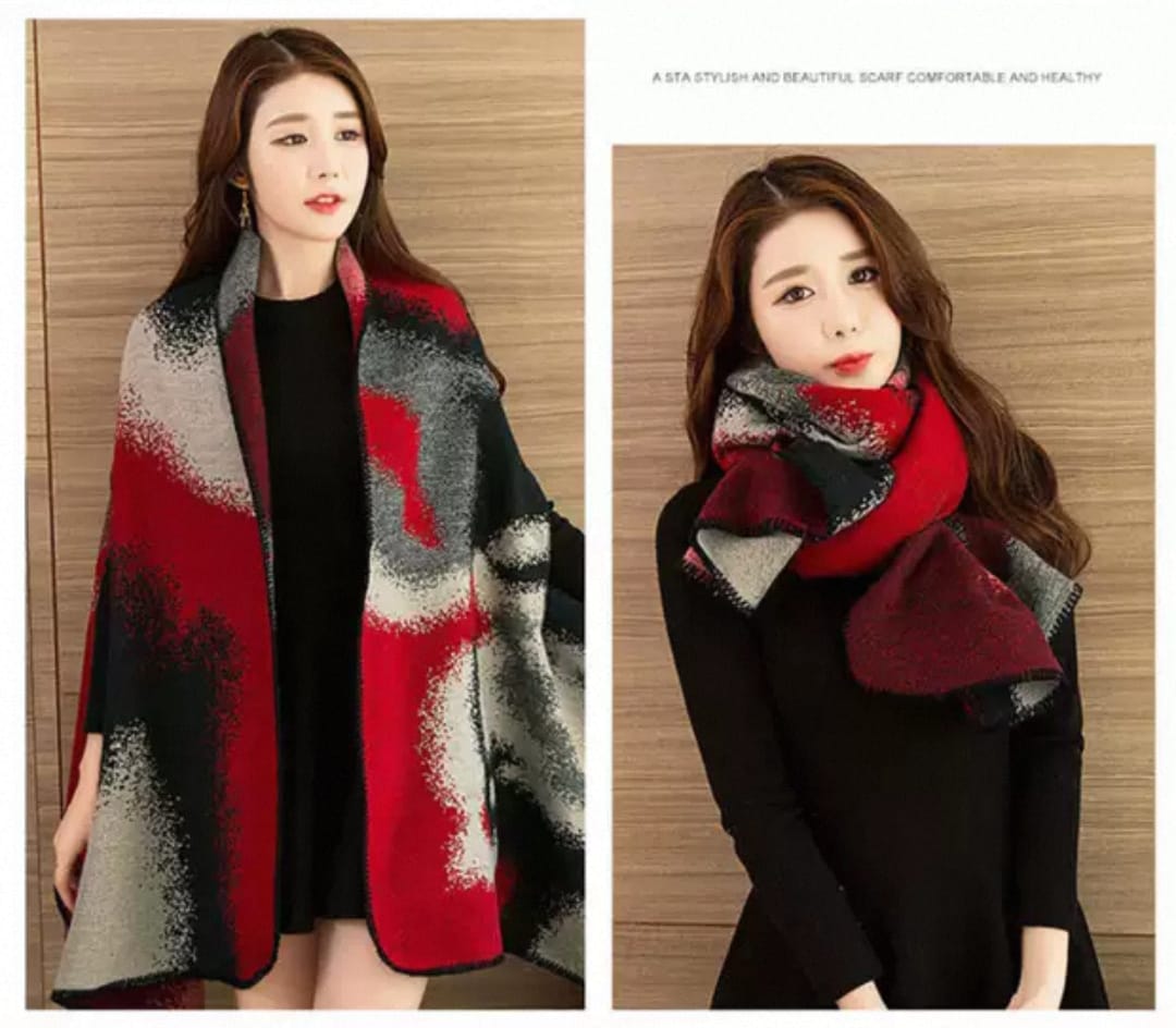 • Western Couture Women's Luxury Knit Poncho Cape - Premium Warm Open-Front Winter Shawl Wrap Scarf (Free Size)
