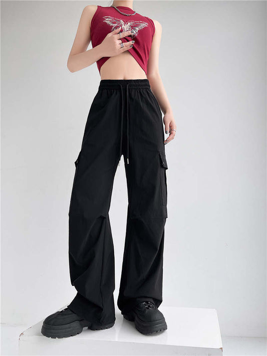 Western Couture Imported Wide Leg Cargo Pants for Women