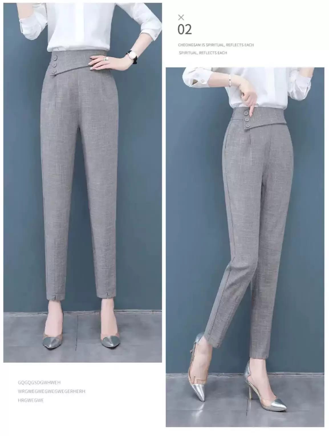 Western Couture Corporate Edge High-Waist Asymmetric Buttoned Trousers