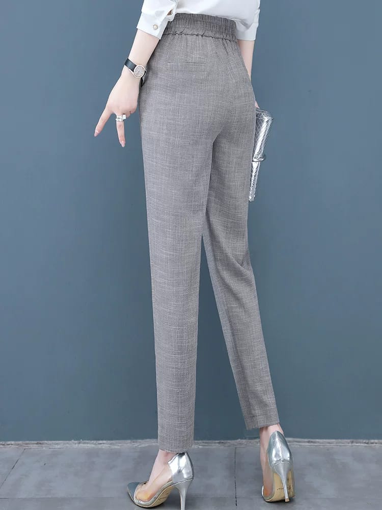 Western Couture Corporate Edge High-Waist Asymmetric Buttoned Trousers