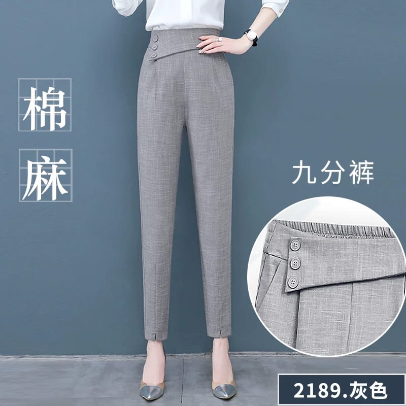Western Couture Corporate Edge High-Waist Asymmetric Buttoned Trousers