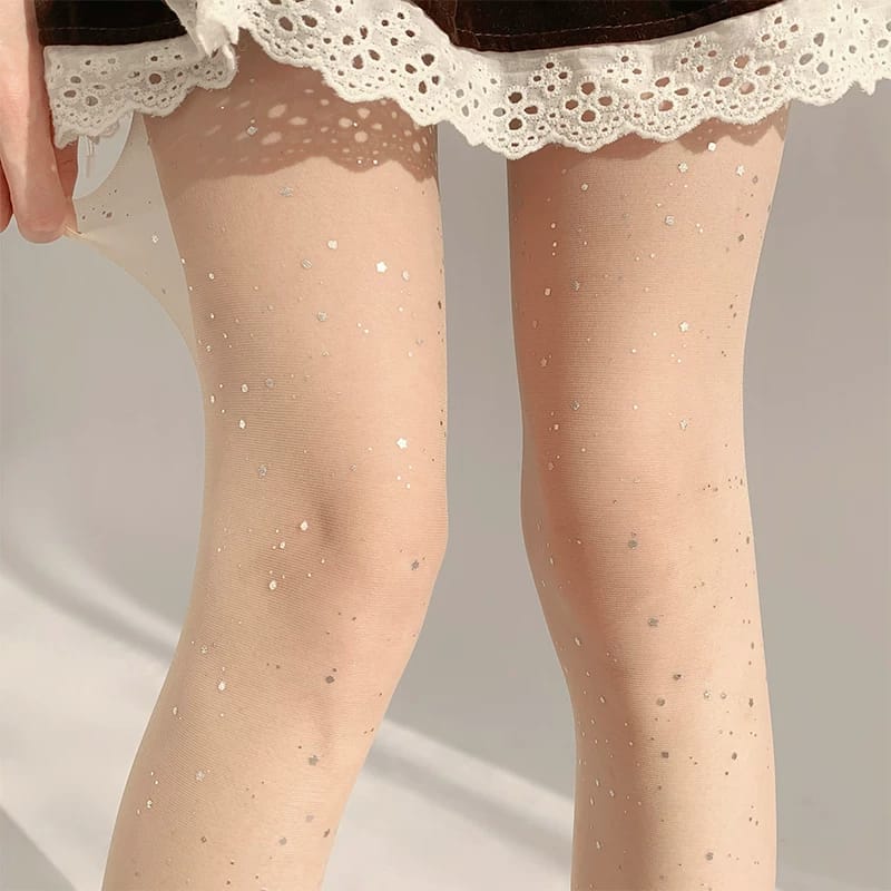 Western Couture Women Fishnet Stockings with Rhinestone Detailing – White, Black & Skin