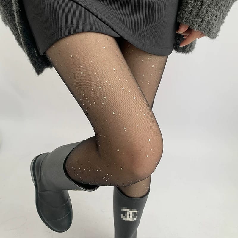Western Couture Women Fishnet Stockings with Rhinestone Detailing – White, Black & Skin