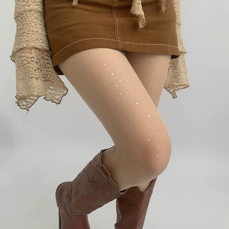 Western Couture Women Fishnet Stockings with Rhinestone Detailing – White, Black & Skin