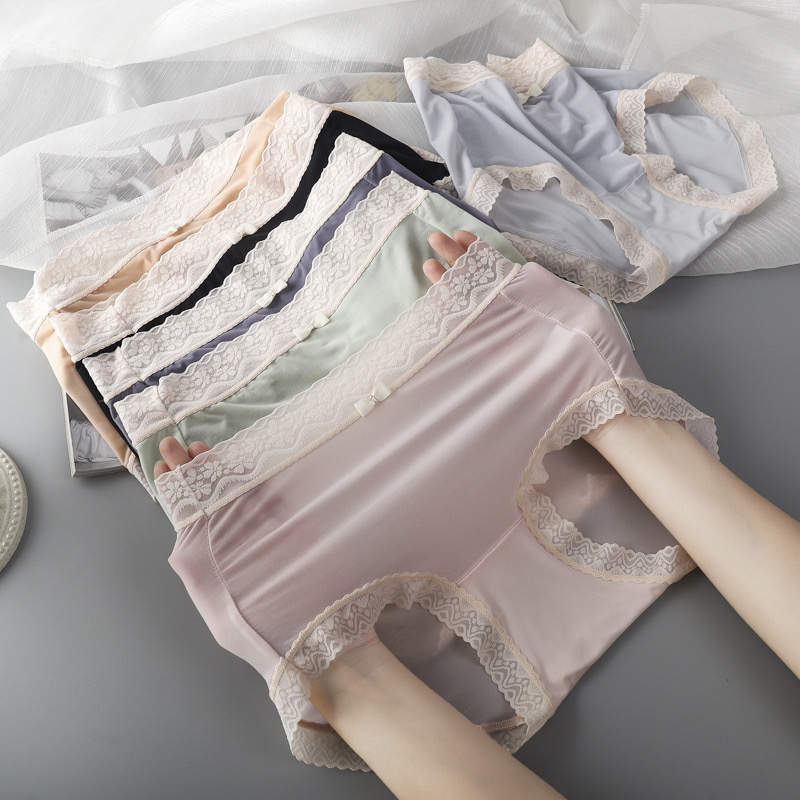 Women's Lace Detail Transparent Underwear, Free Size Up to 34 Inch Waist, Silky Blend with Soft Lace, Style 1-4, Breathable Comfort