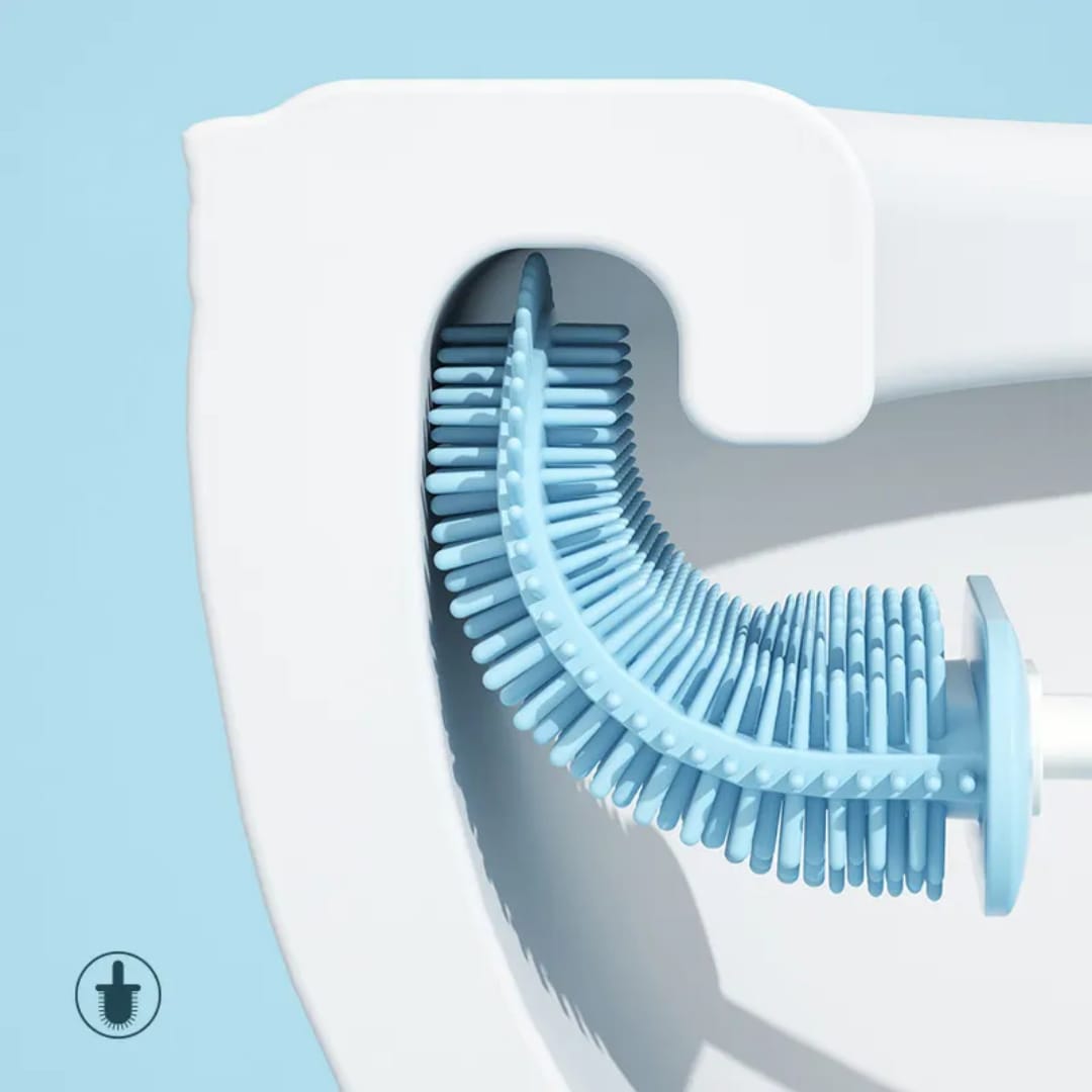 Silicon bristles rinsing clean under water