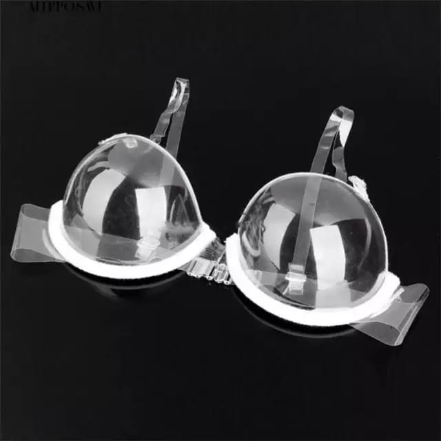 Crystal Clear Transparent Plastic Bra for Women